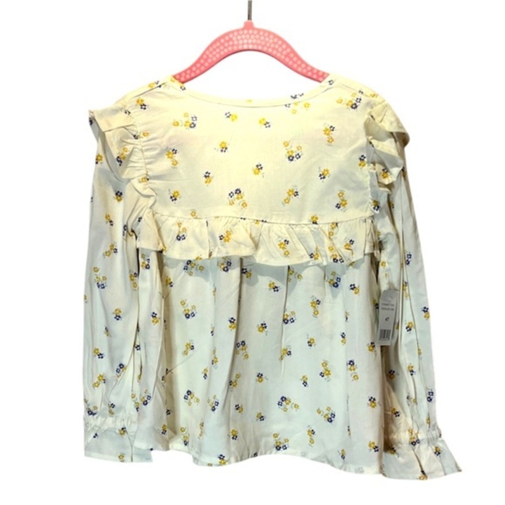 New Dip Girl’s Floral Viscose Ruffle Bohemian Cottagecore Top 4T NWT